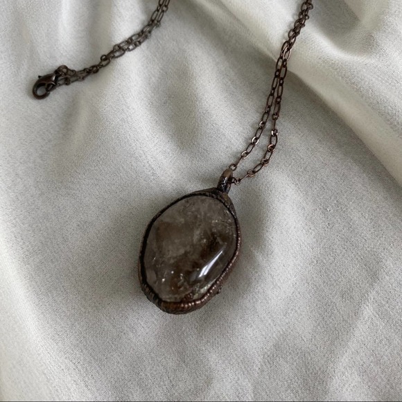 Handmade Large Grey Stone Necklace | Boho - Picture 3 of 7